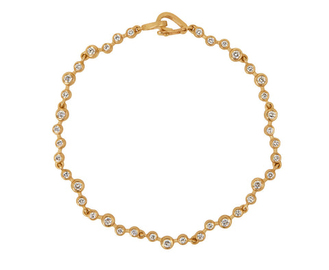 Nicole Landaw Large Waving Diamond Riviera Bracelet