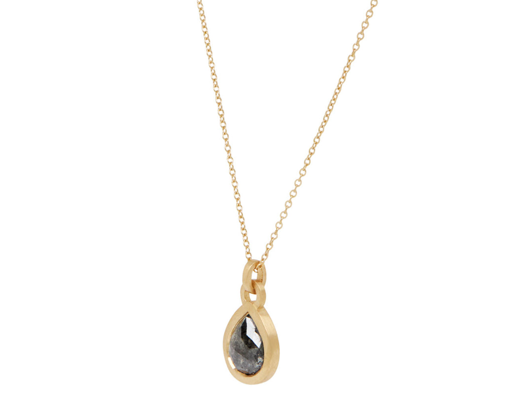 Rose Cut Gray Diamond Pendant Necklace