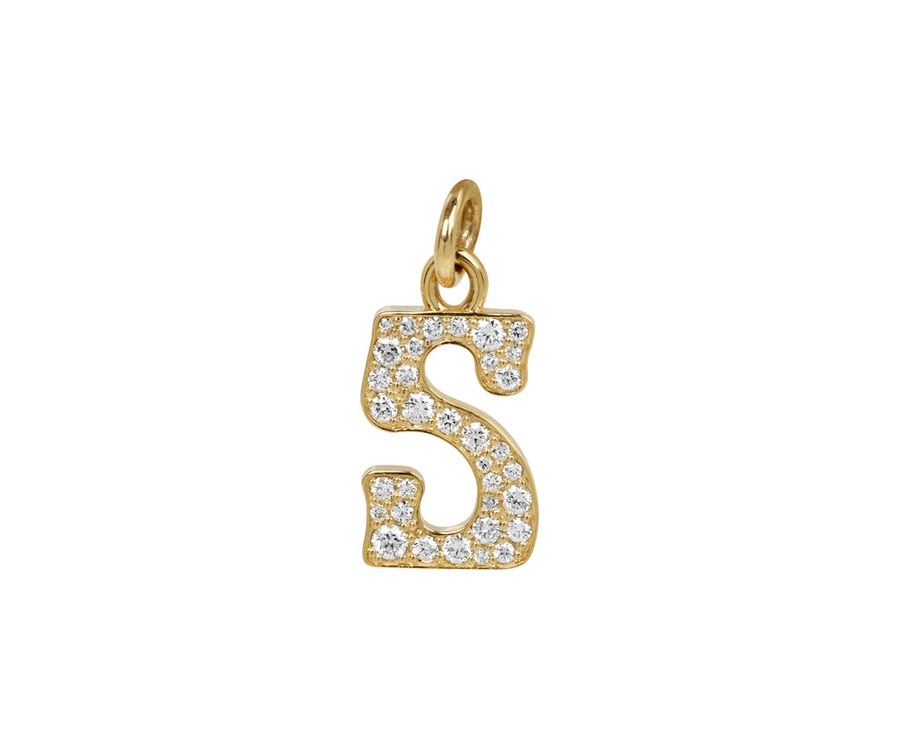 Diamond Initial 'S' Charm Pendant ONLY