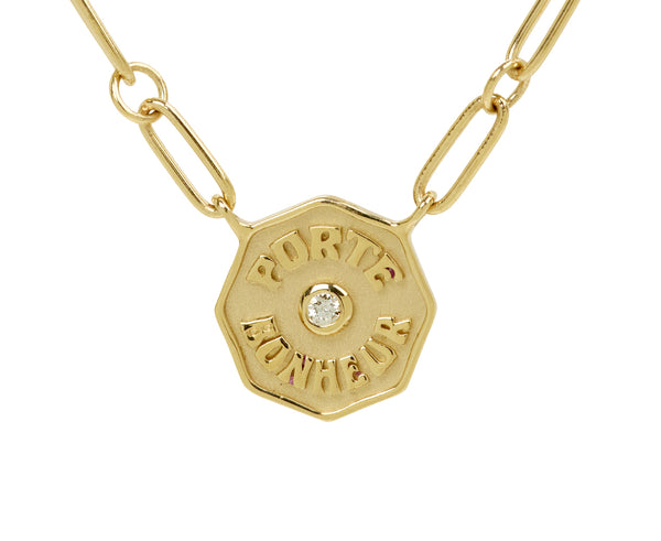 Marlo Laz Petite Porte Bonheur Diamond Multi Link Necklace