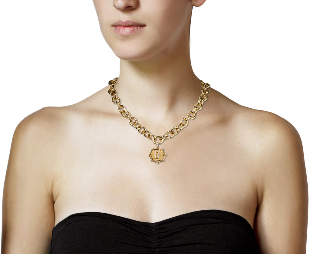 Large 'D' Initial Coin Pendant ONLY