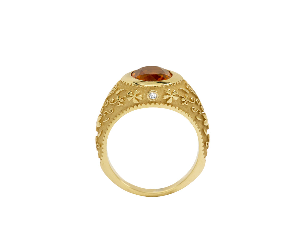 Citrine Southwestern Signet Ring