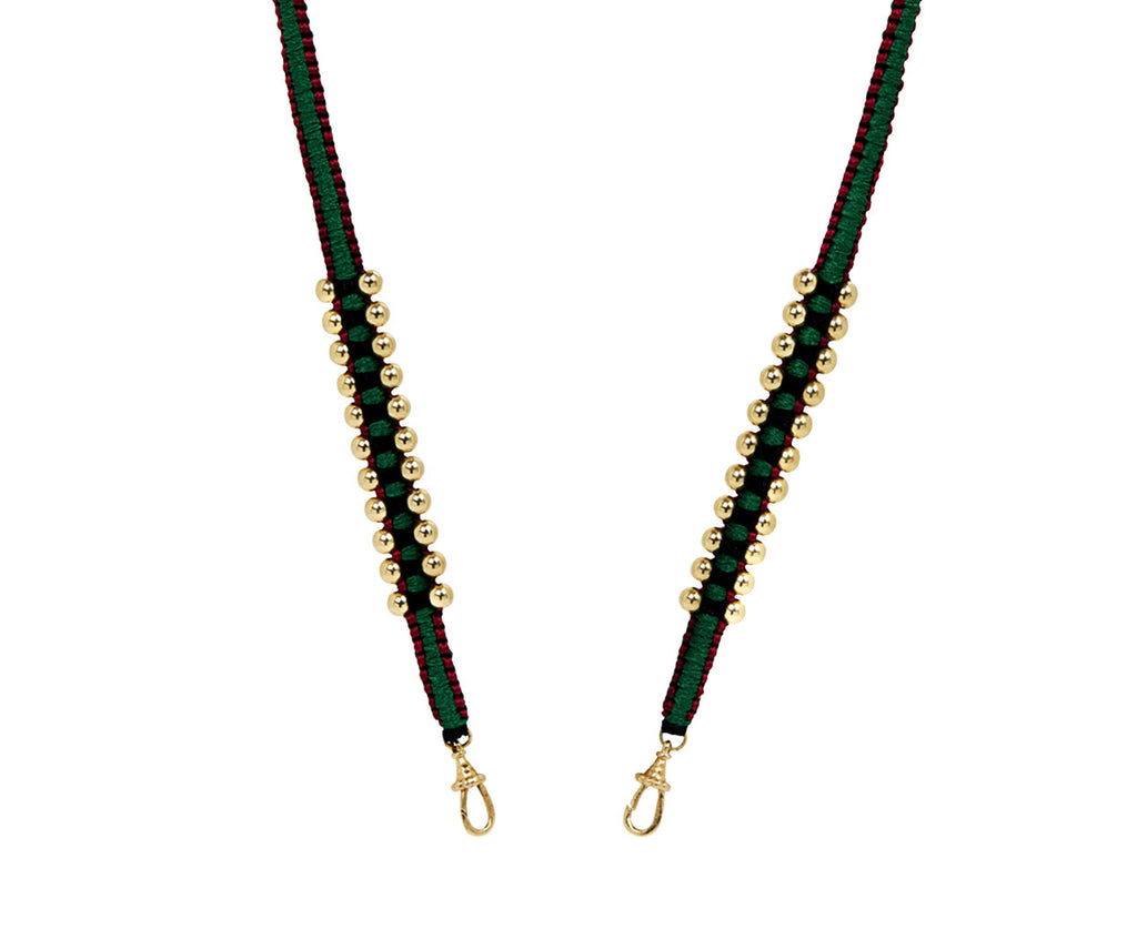 Red and Green Ica Gold Bead Necklace