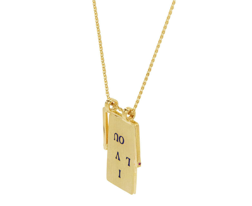 Small I Love You Spinner Necklace