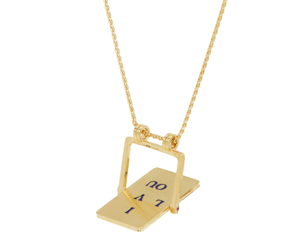 Small I Love You Spinner Necklace