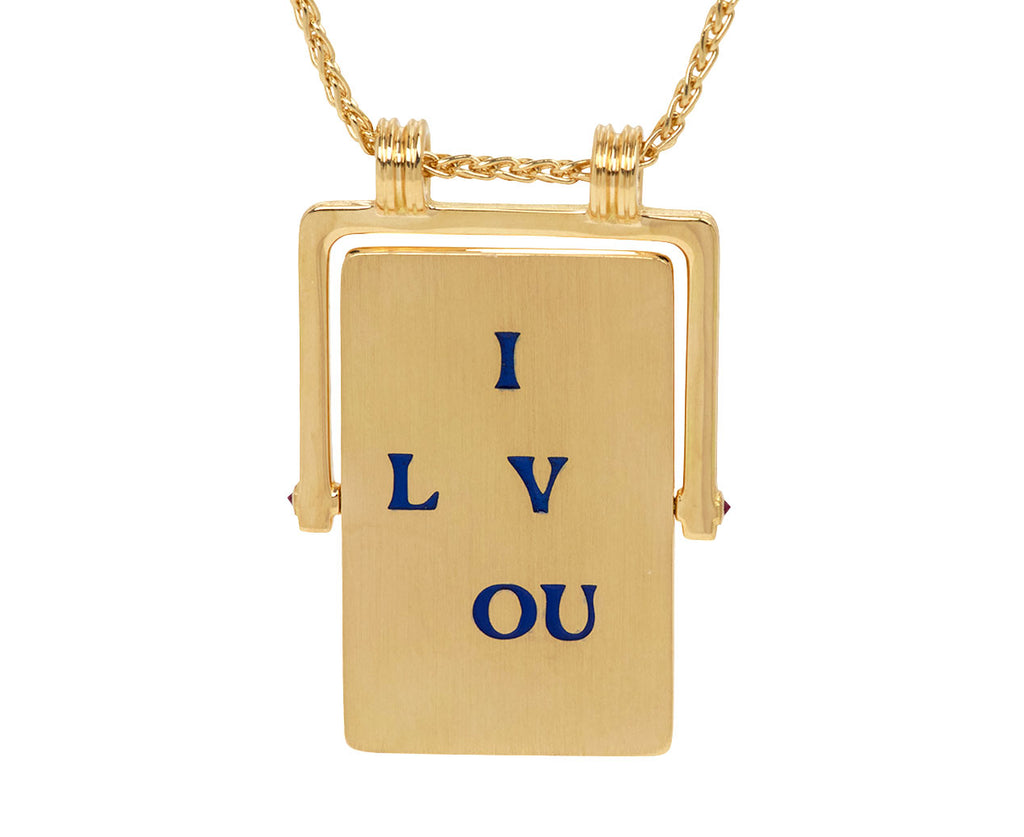 Small I Love You Spinner Necklace