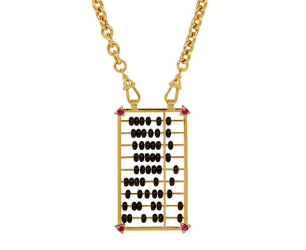 Ebony Abacus Scapular Pendant Necklace