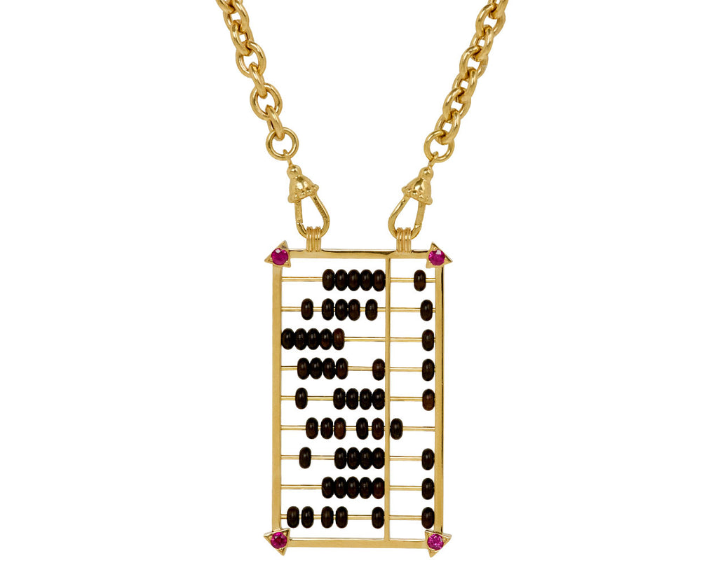 Ebony Abacus Scapular Pendant Necklace