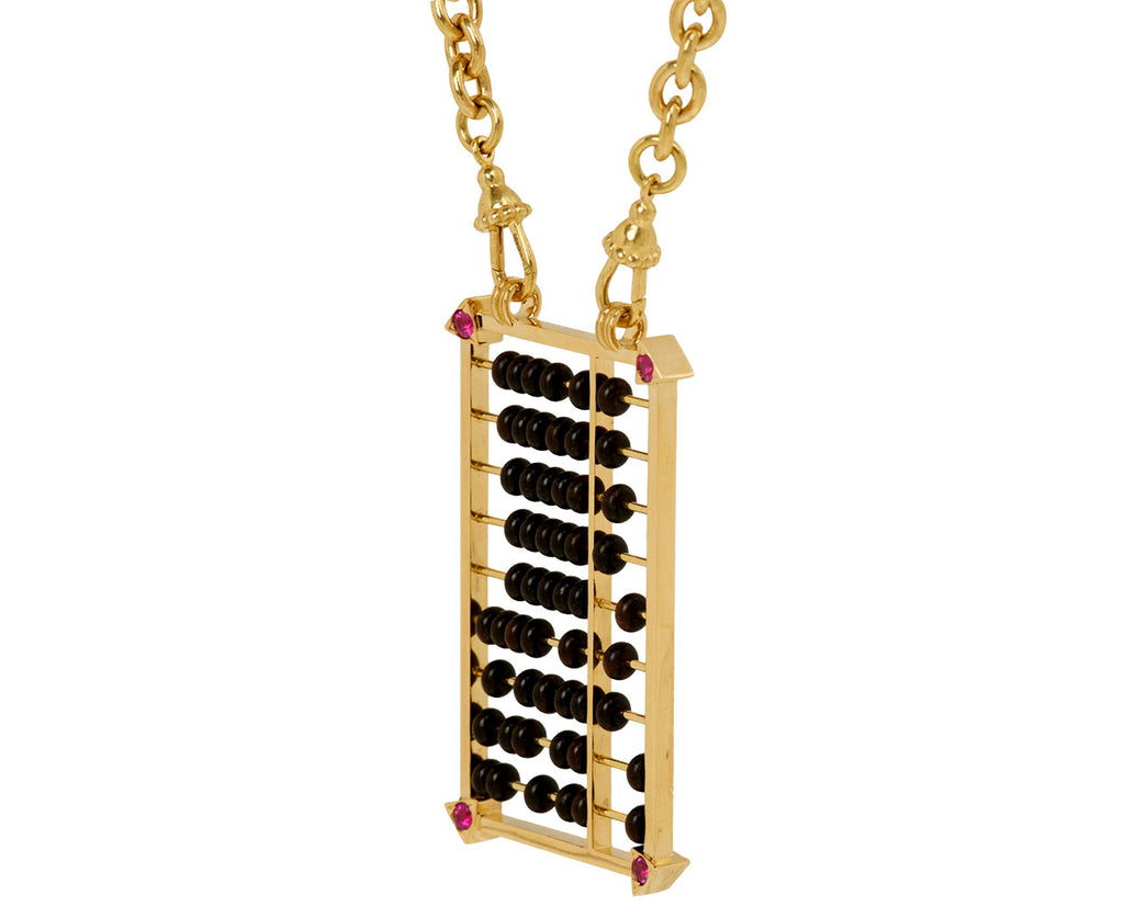 Ebony Abacus Scapular Pendant Necklace
