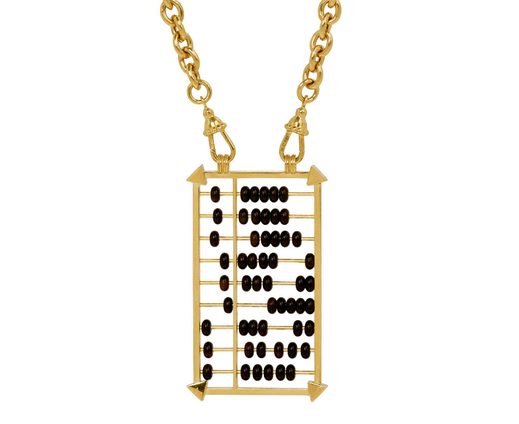 Ebony Abacus Scapular Pendant Necklace