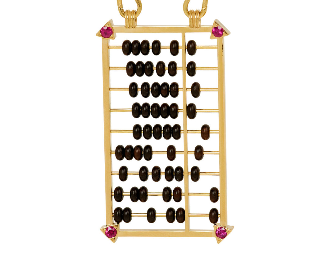 Ebony Abacus Scapular Pendant Necklace
