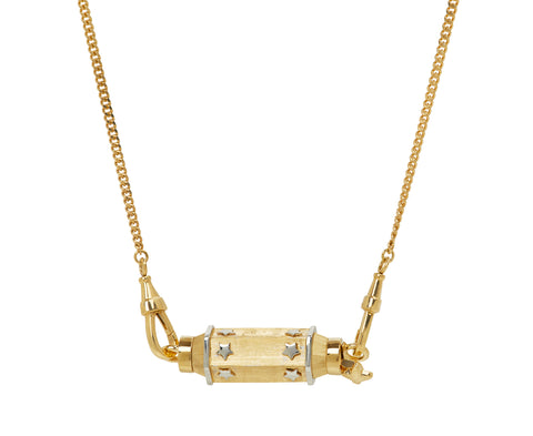 Marie Lichtenberg Gourmette Chain Baby Star Locket Necklace