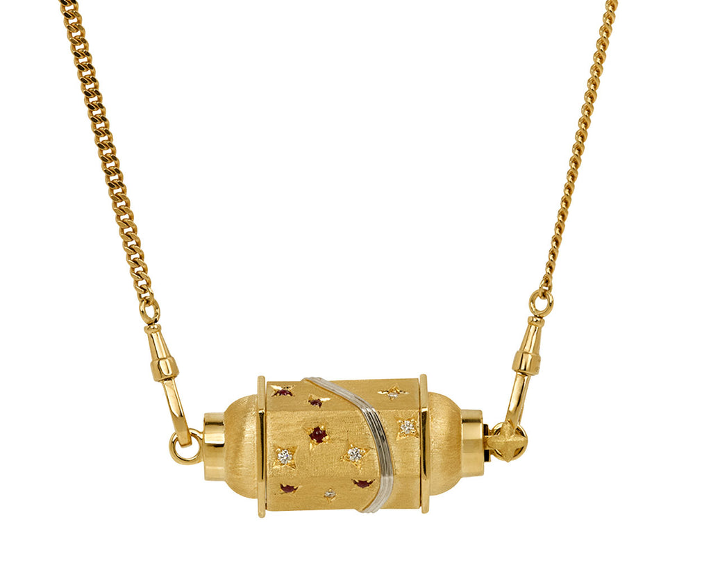 Gourmette Chain Milky Way Locket Necklace