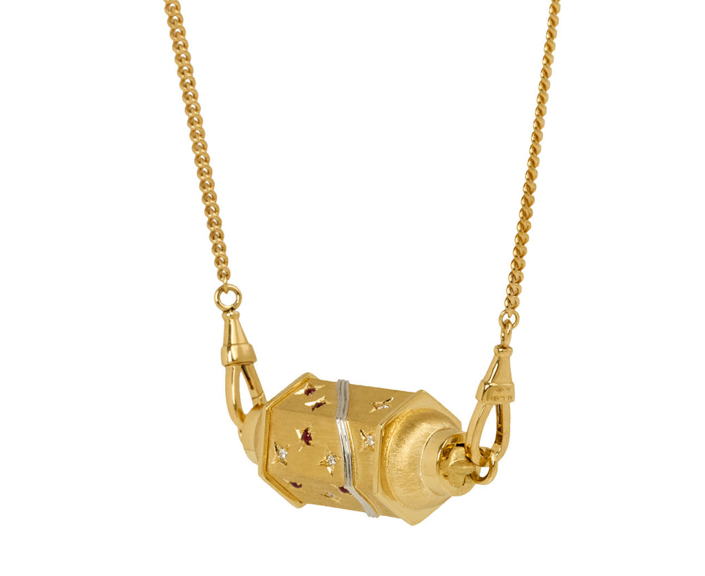 Gourmette Chain Milky Way Locket Necklace