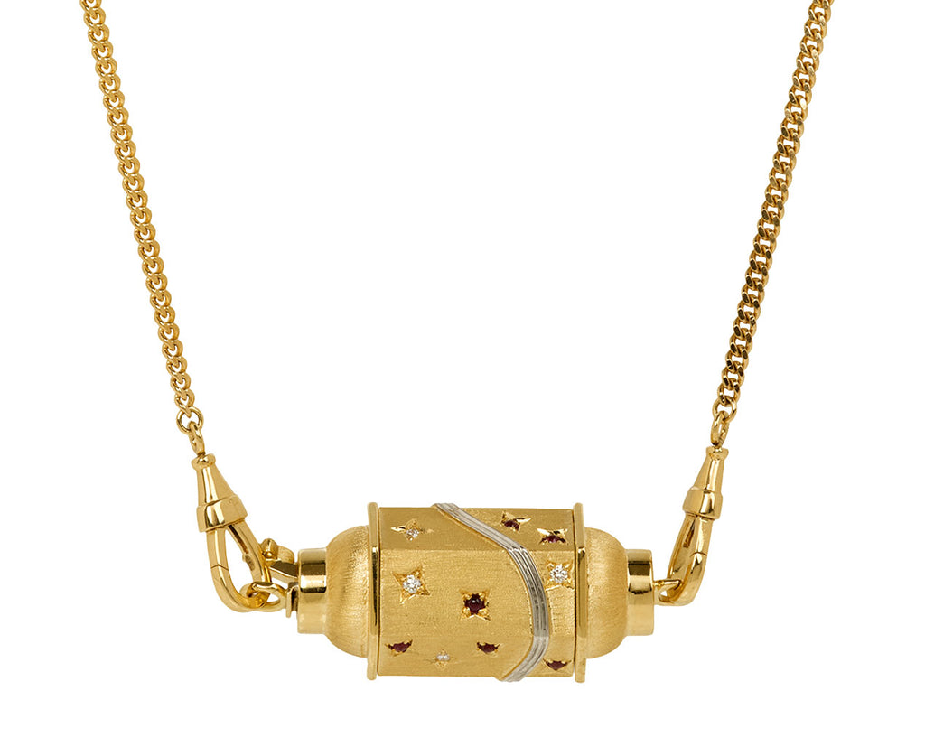 Gourmette Chain Milky Way Locket Necklace