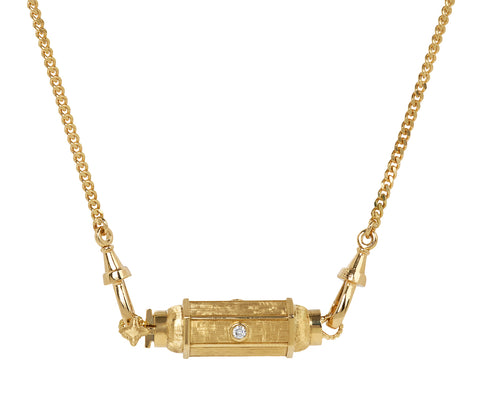 Gourmette Chain Diamond Baby Coco Locket Necklace