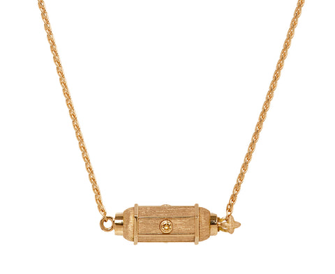 Brown Diamond Rose Gold Micro Coco Locket Necklace