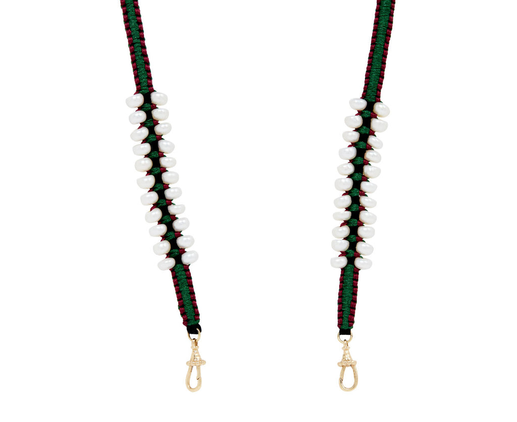 Green and Burgundy Ica Pearl Necklace