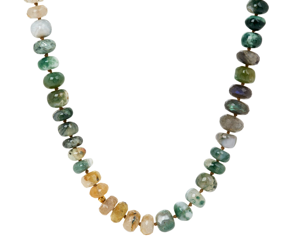 Lena Skadegard Agate, Emerald and Labradorite Beaded Necklace