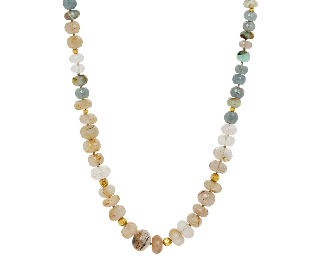 Lena Skadegard Rutilated Quartz, Peruvian Opal and Topaz Beaded Necklace