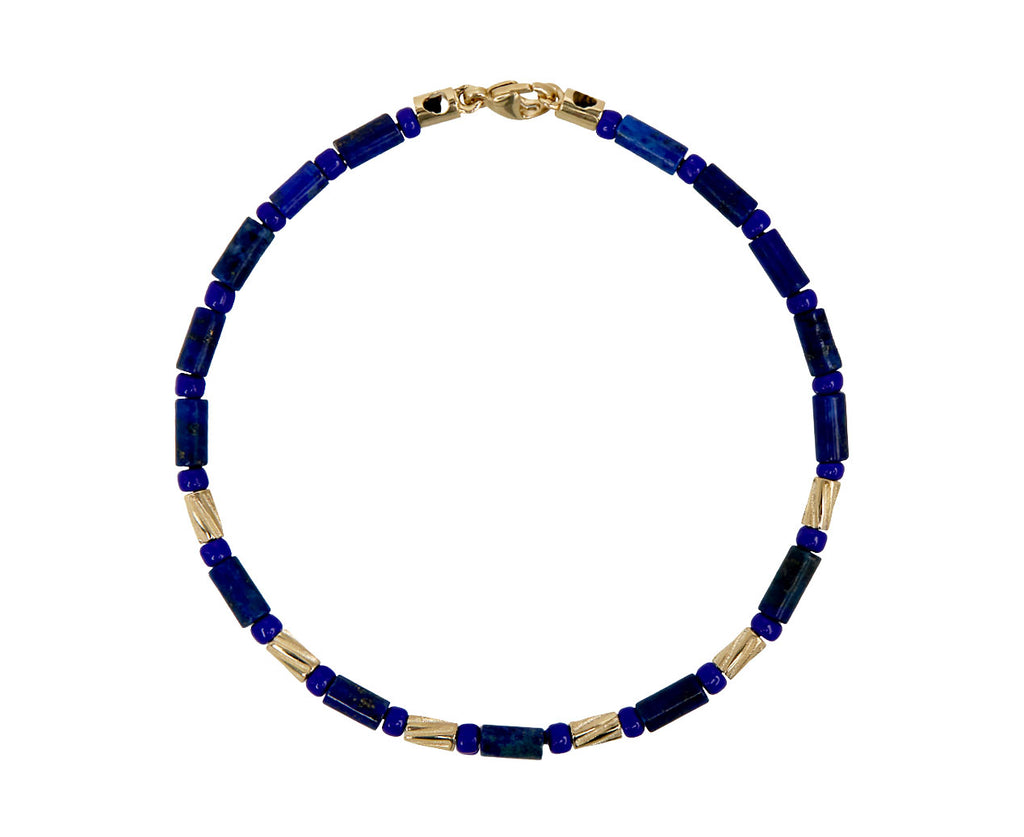 Luis Morais Lapis and Gold Drill Bit Beaded Bracelet