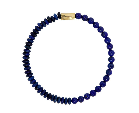 Luis Morais Twisted Tube and Lapis Beaded Bracelet