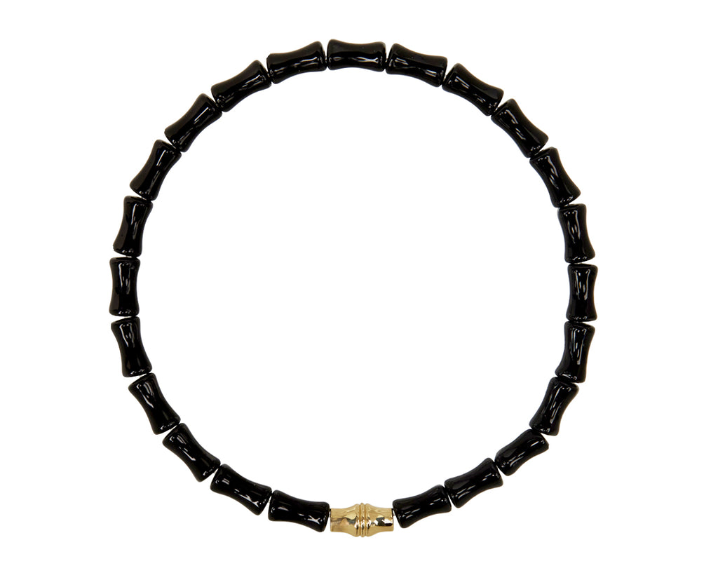 Luis Morais Black Glass Beaded Bracelet