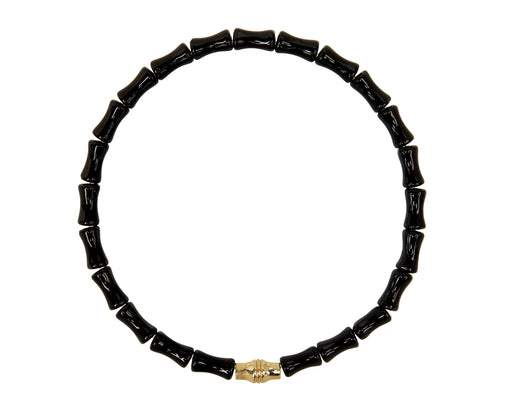 Luis Morais Black Glass Beaded Bracelet