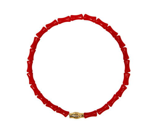 Luis Morais Red Glass Beaded Bracelet