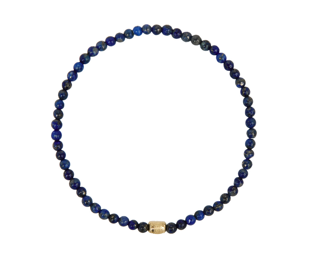 Luis Morais Lapis and Gold Baseball Ingot Beaded Bracelet