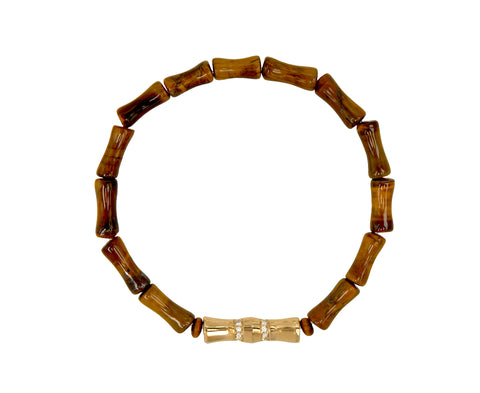 Luis Morais Tiger's Eye and Diamond Beaded Bracelet