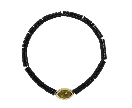 Luis Morais Peridot and Onyx Beaded Bracelet