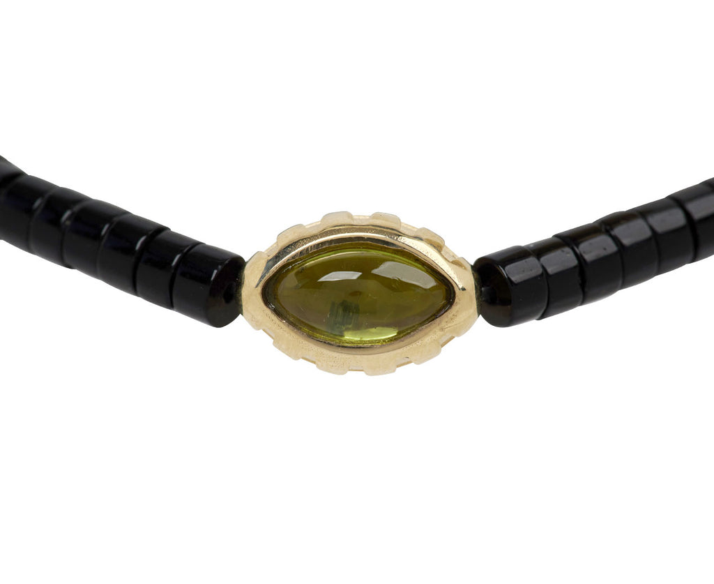 Luis Morais Peridot and Onyx Beaded Bracelet - Closeup Peridot