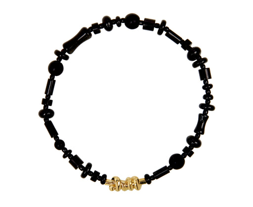 Luis Morais Black Agate and Glass Bead Bracelet