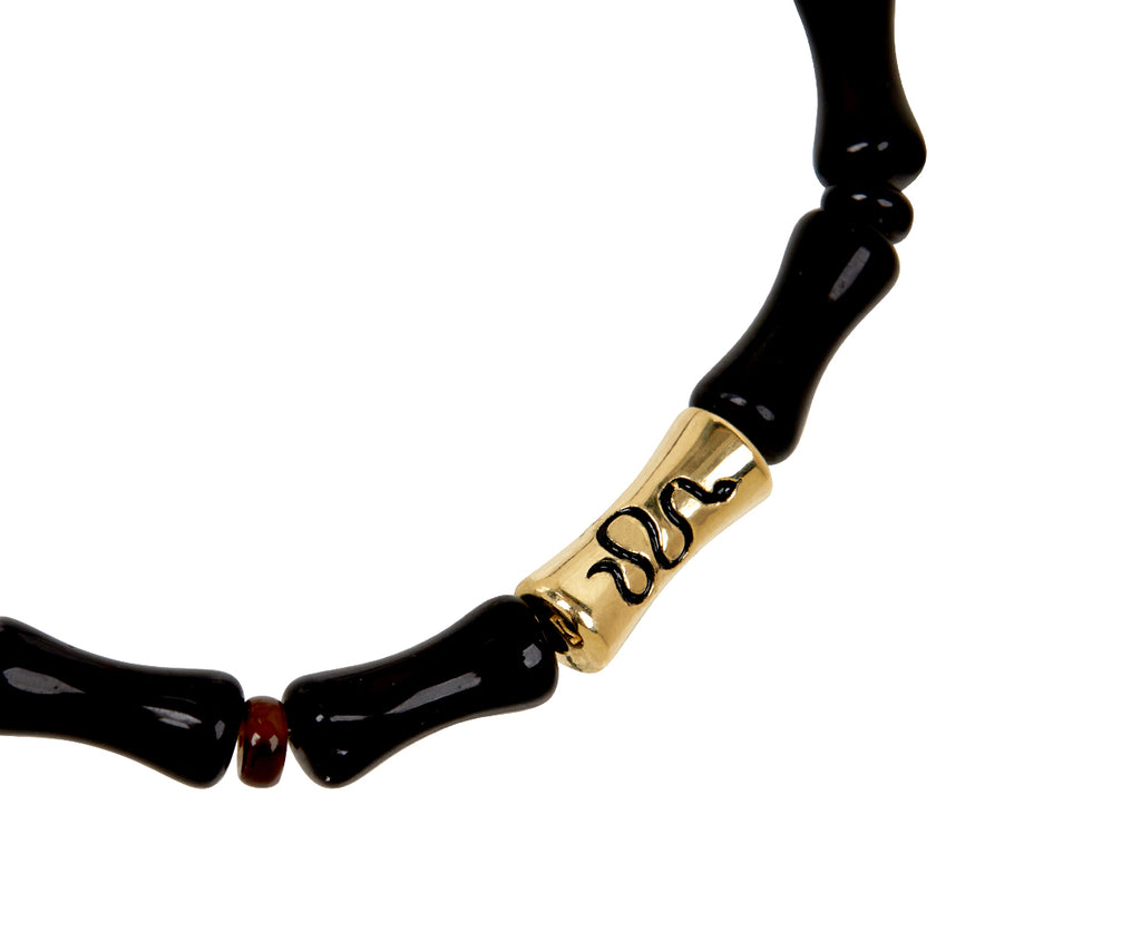 Luis Morais Black Onyx Beaded Bracelet - Closeup