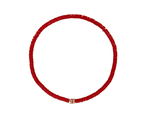 Luis Morais Red Vinyl Beaded Bracelet