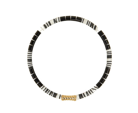 Luis Morais Black Agate and Vinyl Beaded Bracelet