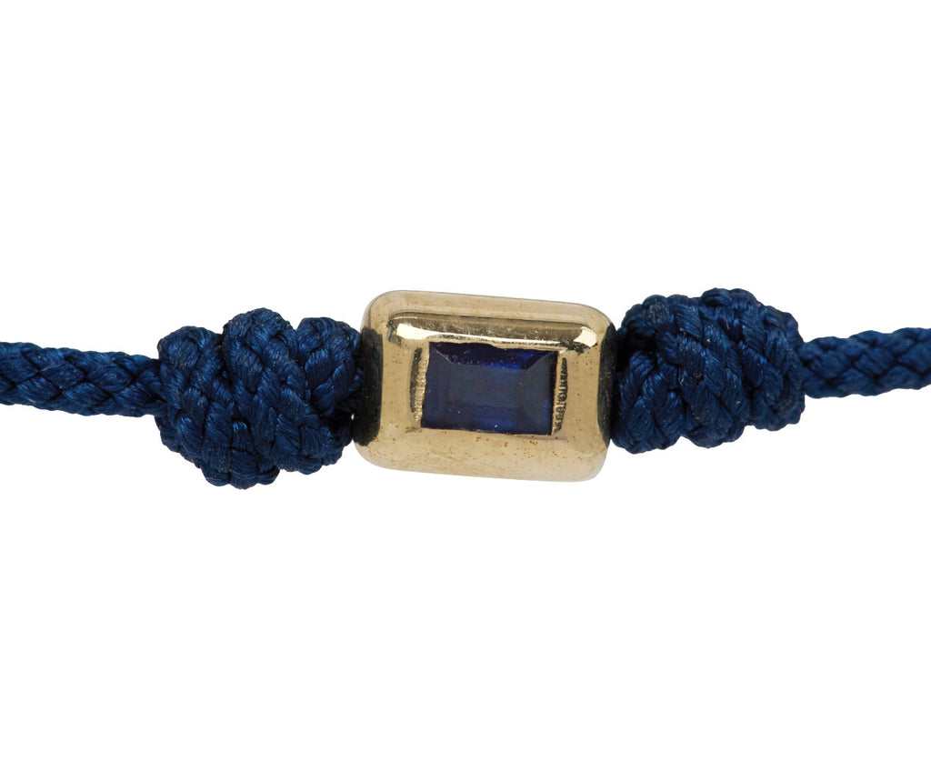 Luis Morais Blue Sapphire Baguette Charm Bracelet - Closeup