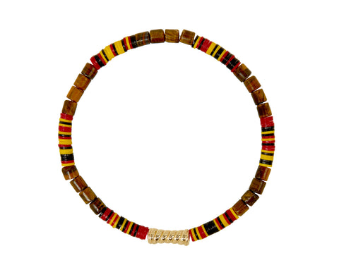 Luis Morais Tiger's Eye and Vinyl Beaded Bracelet