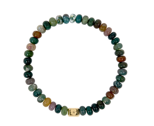 Luis Morais Clover Ingot and Indian Agate Beaded Bracelet