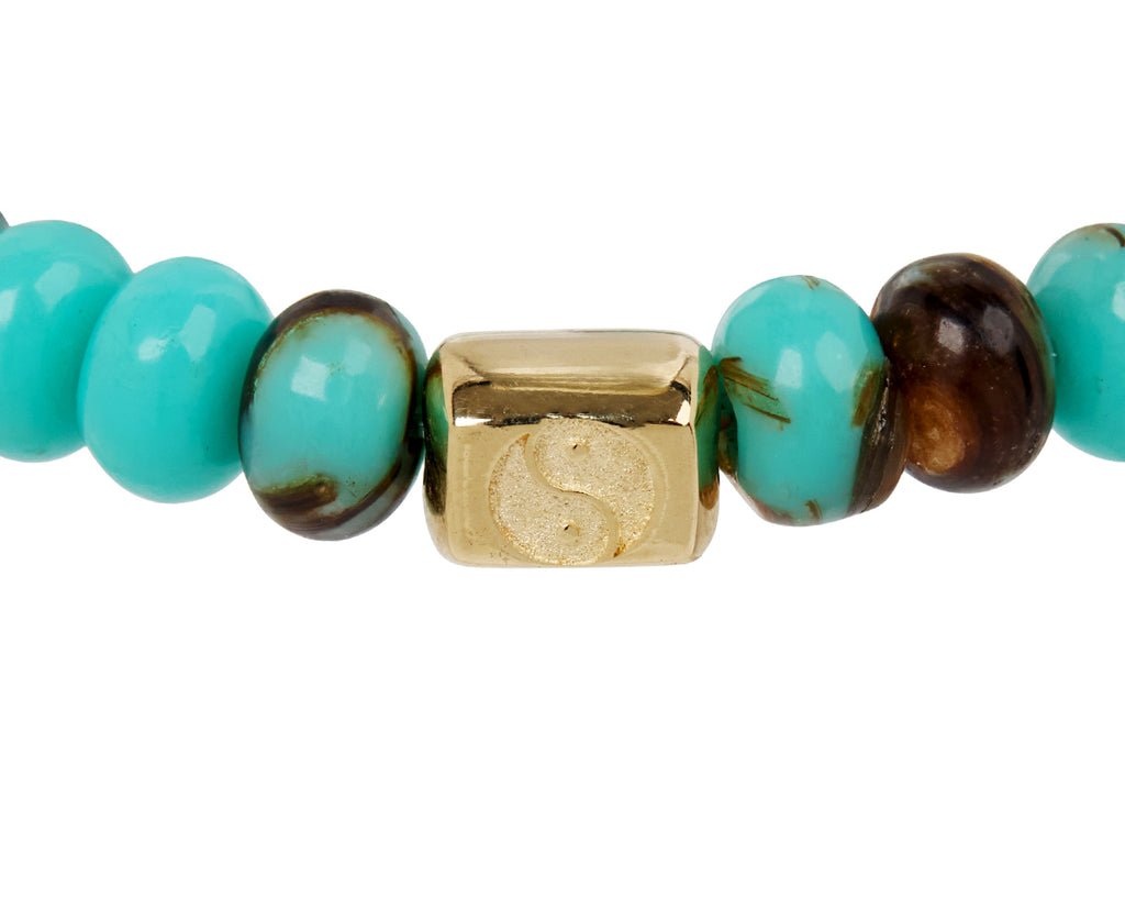 Luis Morais Yin Yang on Copper Jasper Beaded Bracelet - Closeup