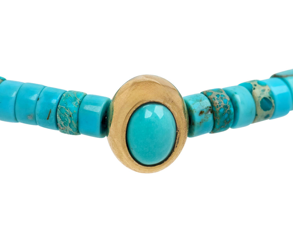 Luis Morais Turquoise Beaded Bracelet - Closeup Idol Bead