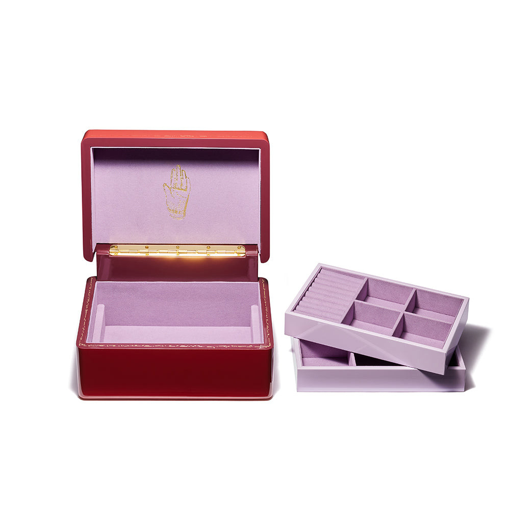 Royal Red Mini Trunk Jewelry Box