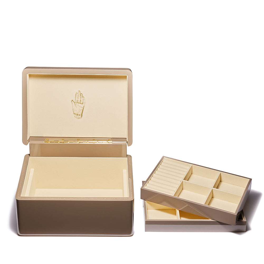 Taupe Trunk Jewelry Box