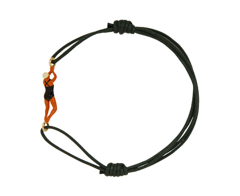 Aliita Nadadora Black Rayada Cord Bracelet