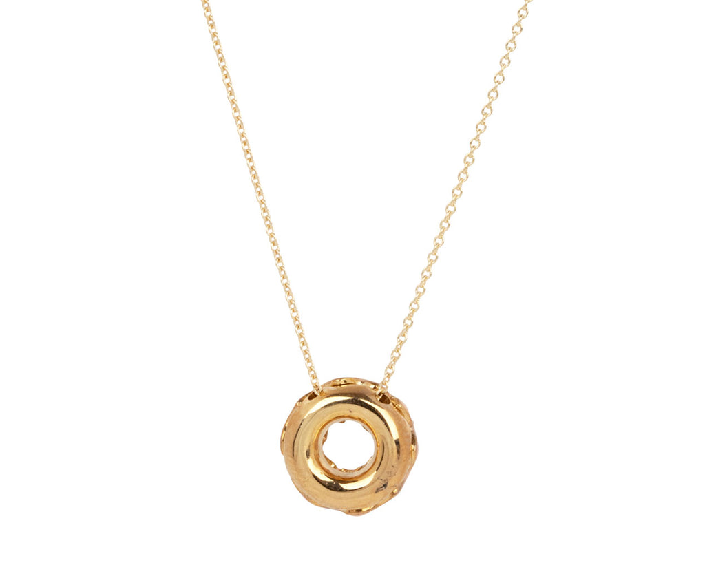 Pink Glazed Sprinkles Donut Necklace