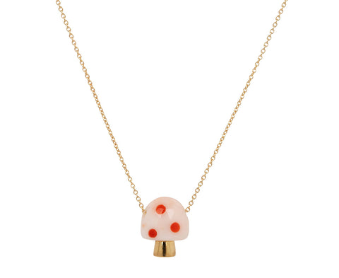 White and Red L'Amanita Necklace