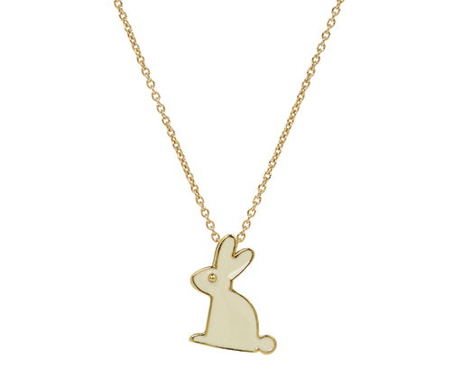 Aliita Coconut Enamel Bunny Pendant Necklace