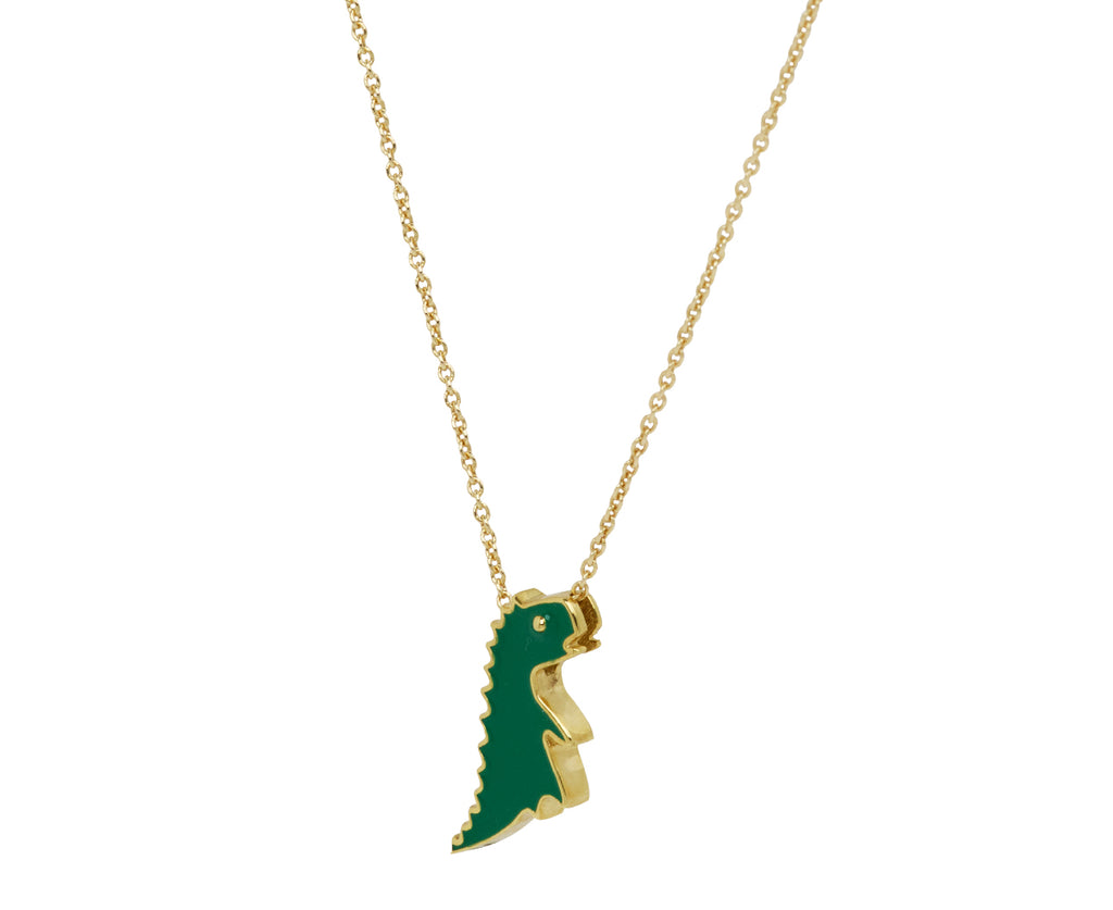 Aliita Dinosaur Pendant Necklace - Angled View