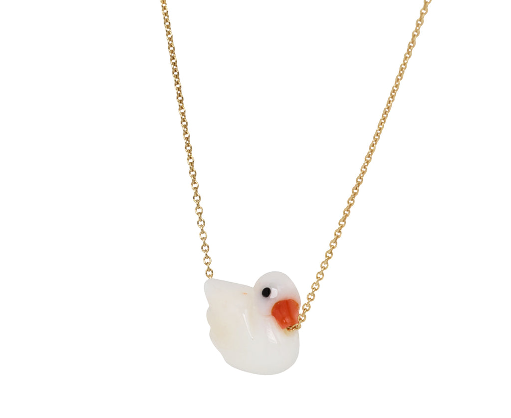Aliita Swan Pendant Necklace - Angled View